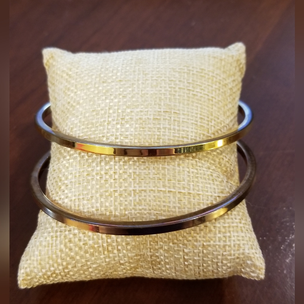 2 Vintage Bronze Milor Made in Italy Bangle Bracelets